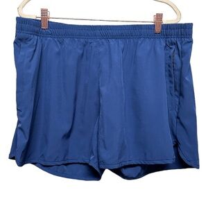 SILKWORLD Womens Athletic Running Shorts Quick Dry Sz  XXL navy blue zip pockets